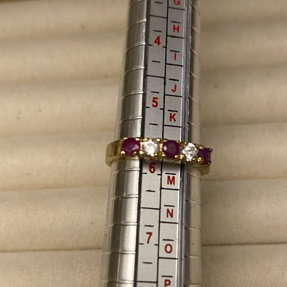 NWOT 14K Gold Plated Purple and Clear Crystal Stones - Picture 9 of 17